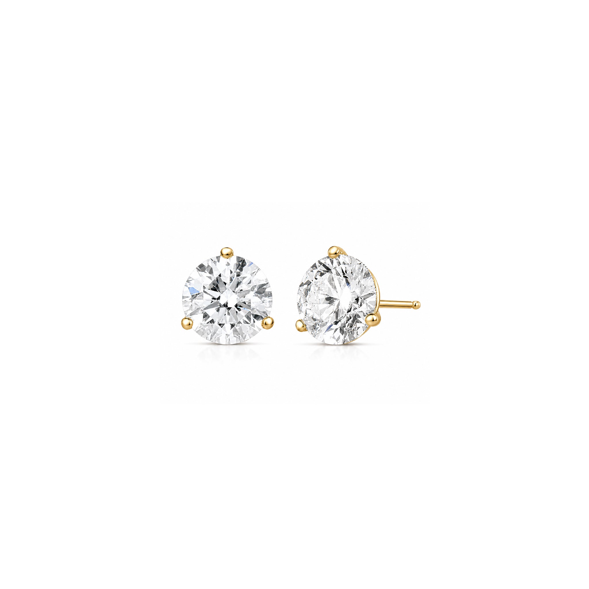 Studs con Diamantes Naturales Oro 14k