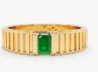 Anillo Rayado con Esmeralda