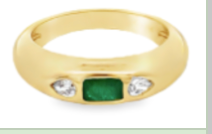 Anillo Dome con Esmeralda y Diamantes