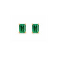 Studs Esmeralda Oro Amarillo 14k
