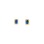 Aretes de Zafiro con Halo de Diamantes Oro 14k