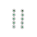 Aretes Hexagonales con Esmeraldas y Diamantes Oro 14K