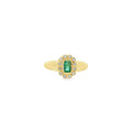Anillo Vintage de Esmeralda con Diamantes en Oro Amarillo 14K