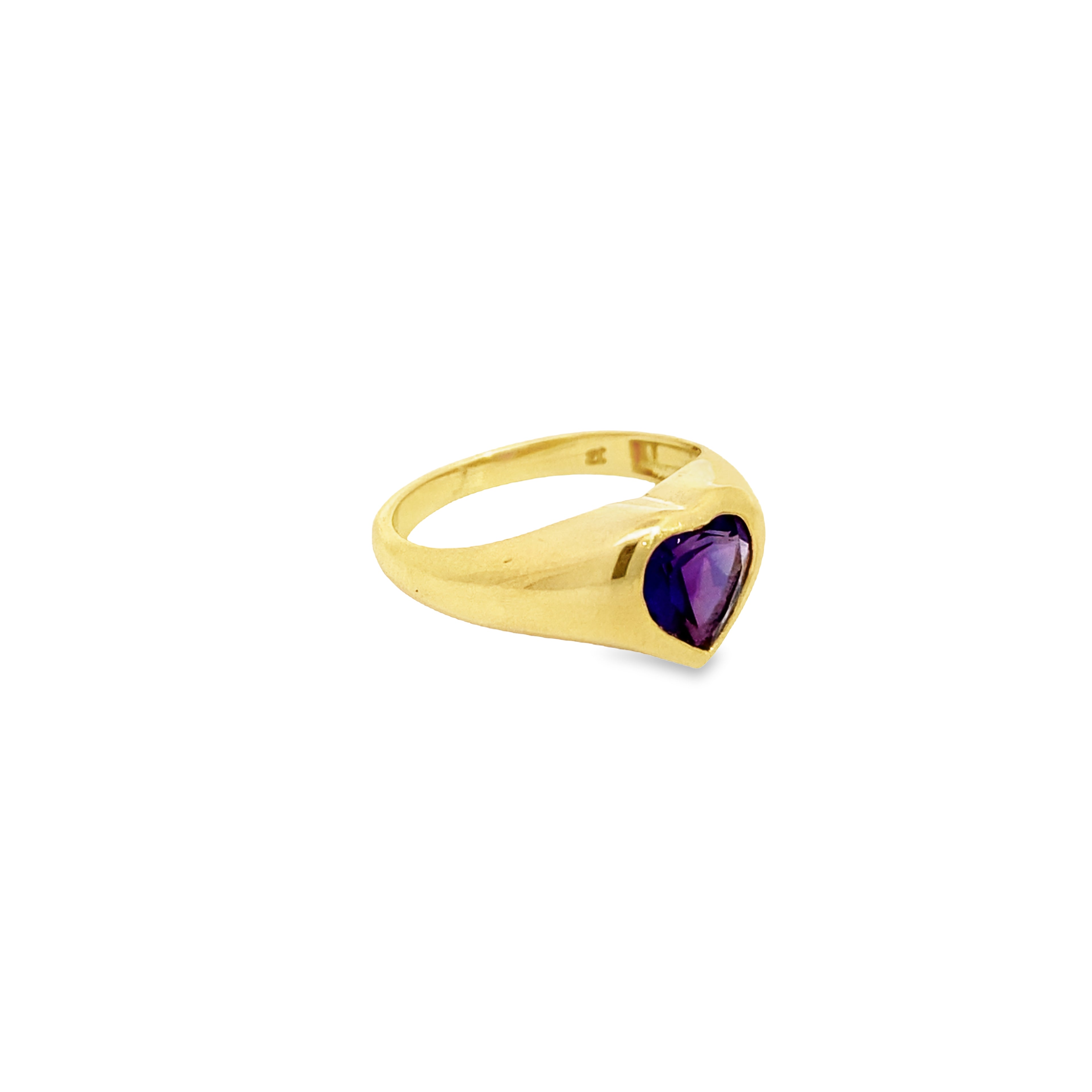 Anillo Afrodita Amatista Corazón en Oro 14K