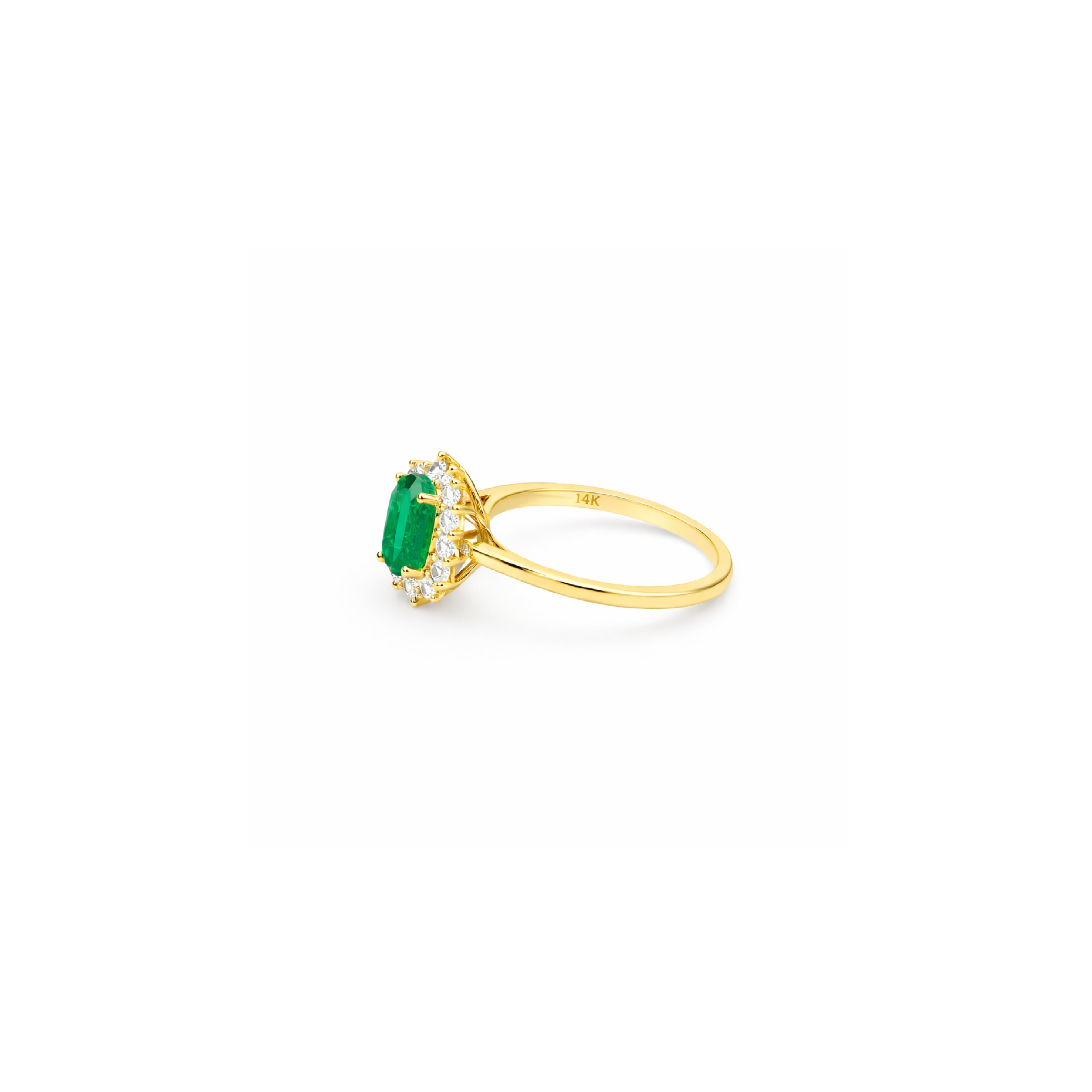 Anillo Astro con Halo de Diamantes en Oro 14K
