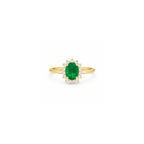 Anillo Astro con Halo de Diamantes en Oro 14K