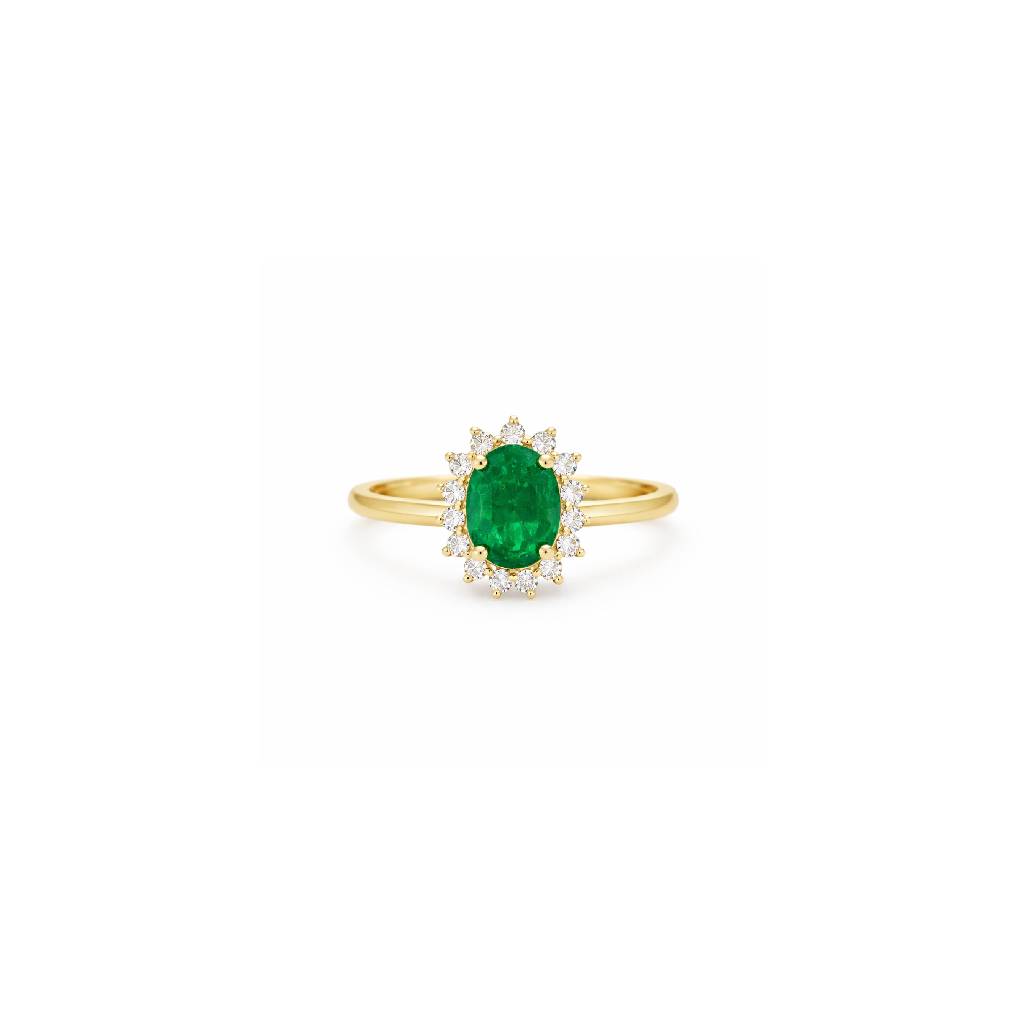 Anillo Astro con Halo de Diamantes en Oro 14K