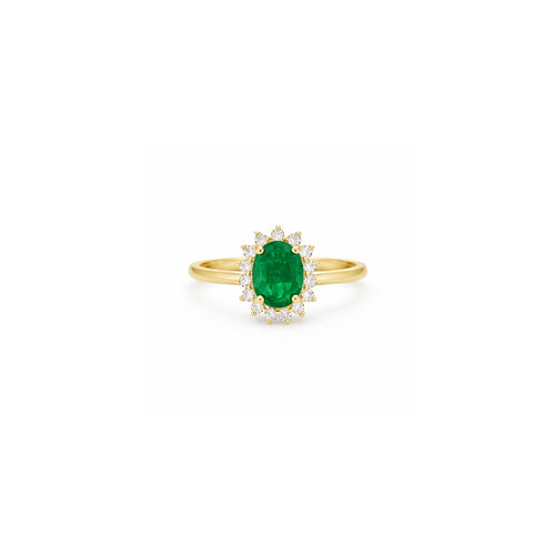 Anillo Astro con Halo de Diamantes en Oro 14K