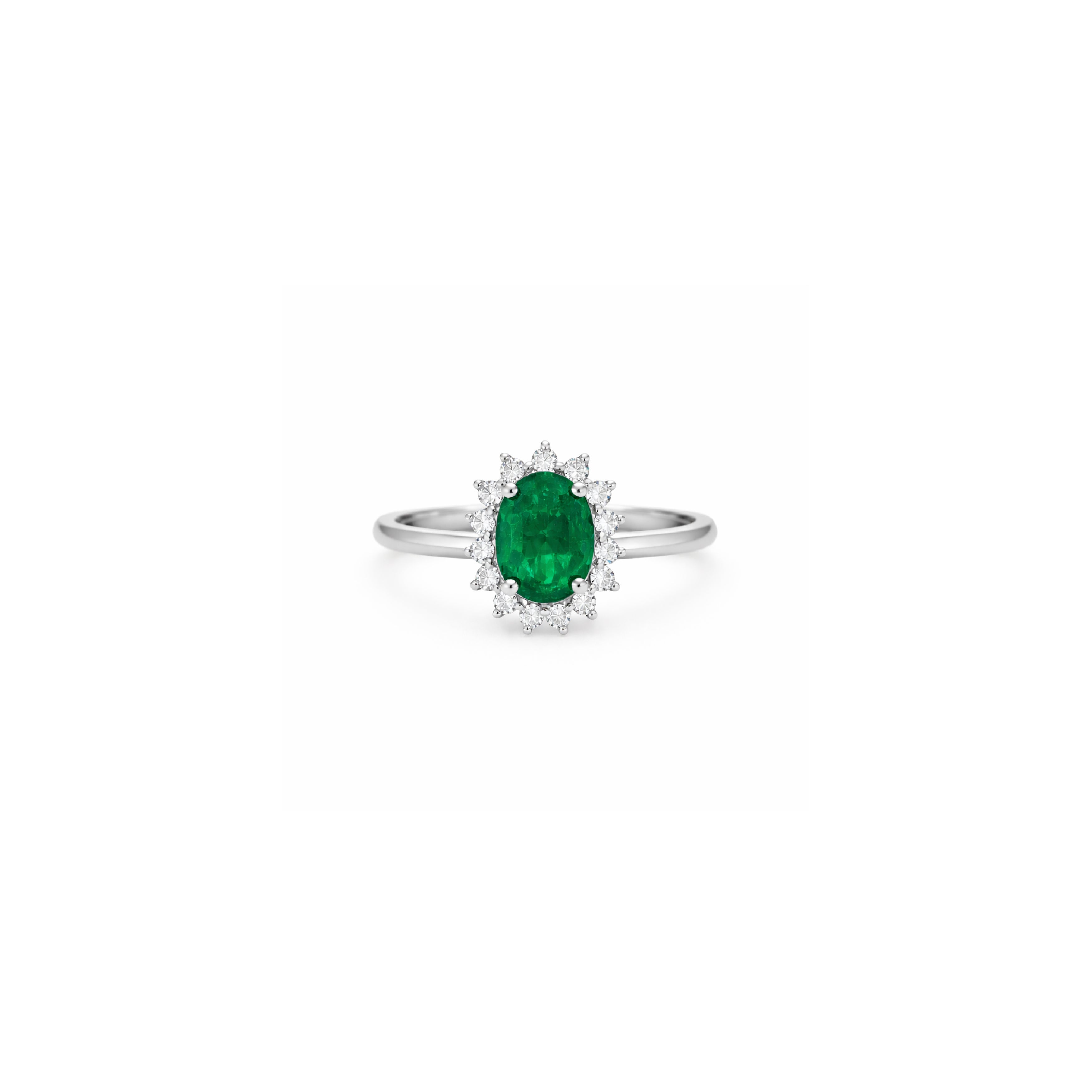 Anillo Astro con Halo de Diamantes en Oro 14K