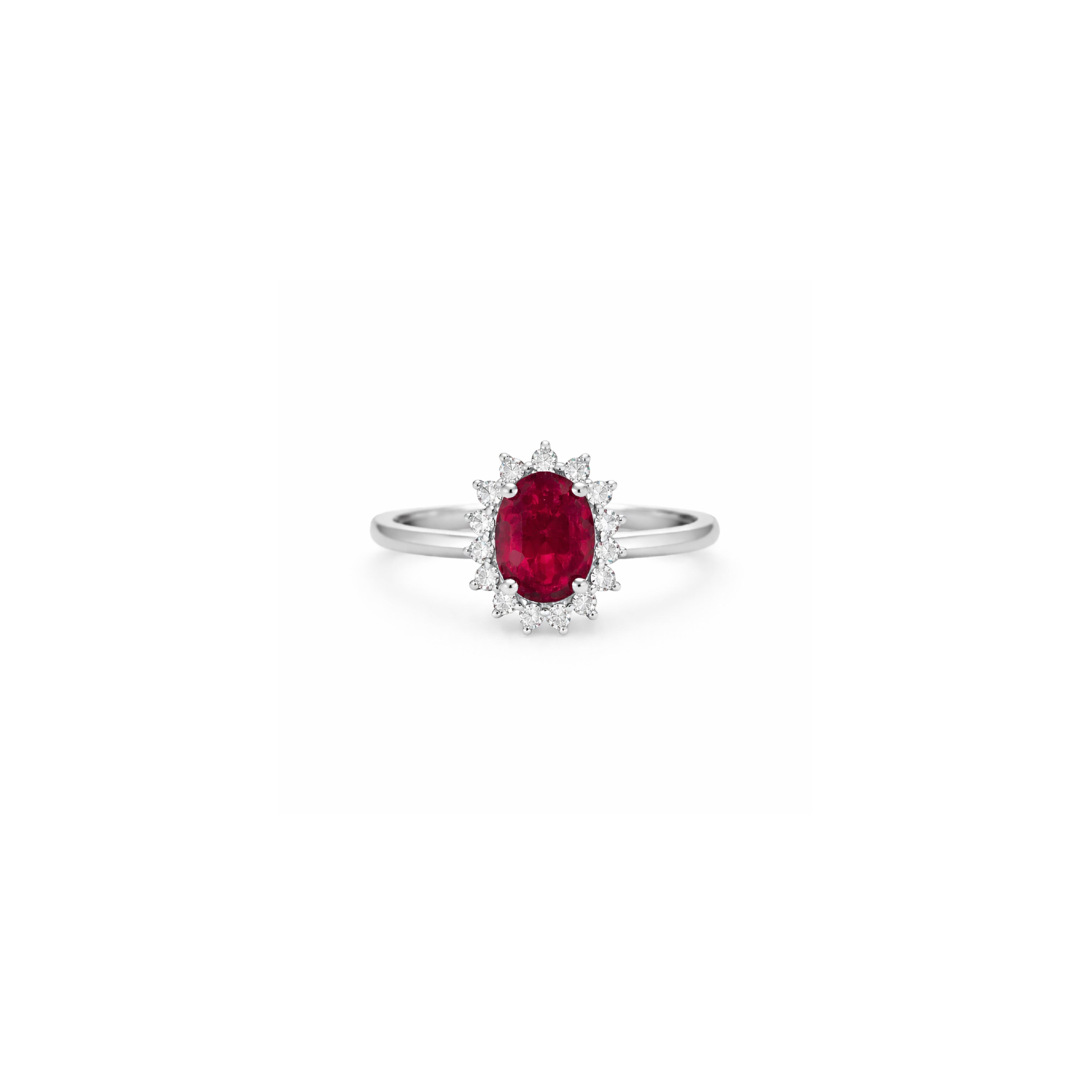 Anillo Astro con Halo de Diamantes en Oro 14K