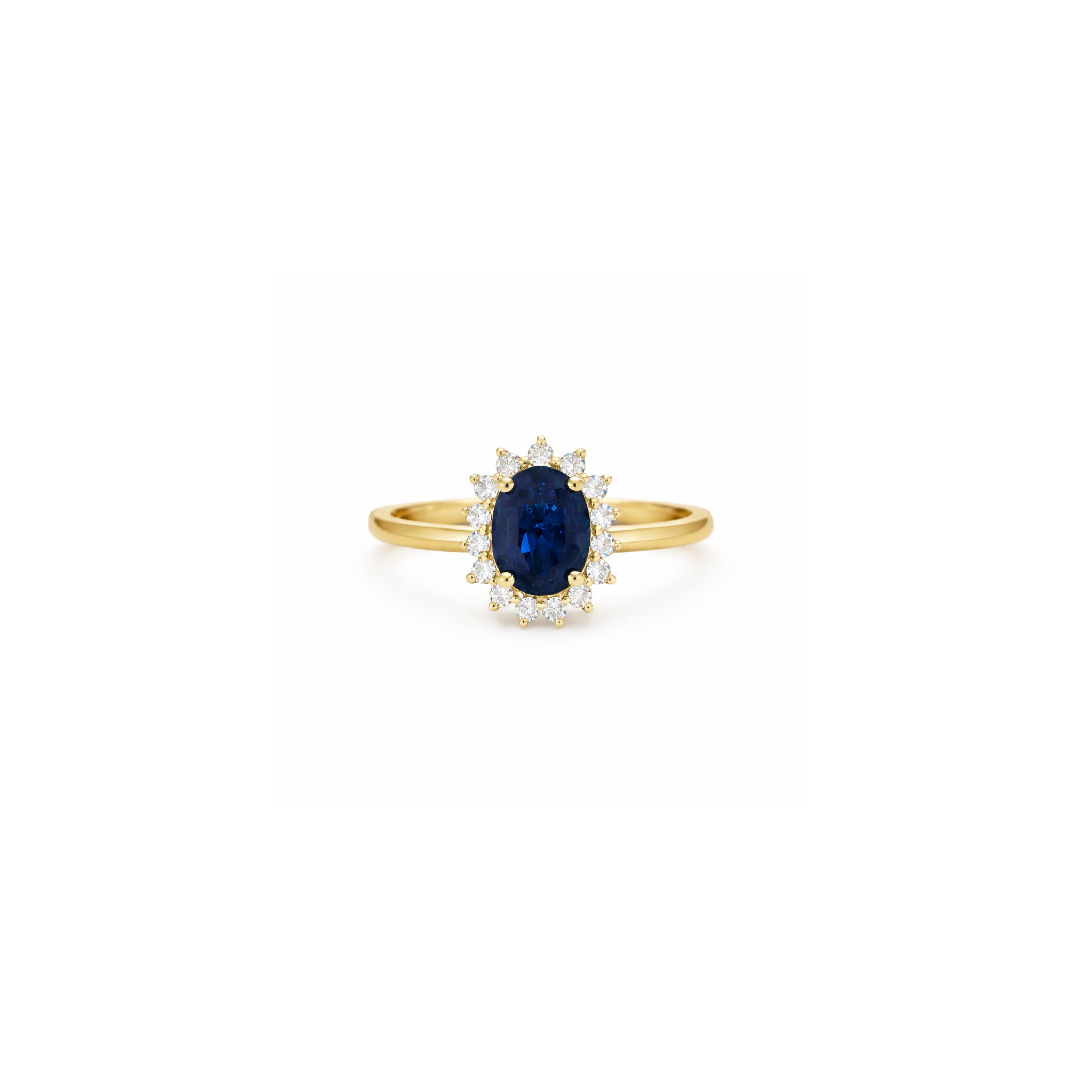 Anillo Astro con Halo de Diamantes en Oro 14K