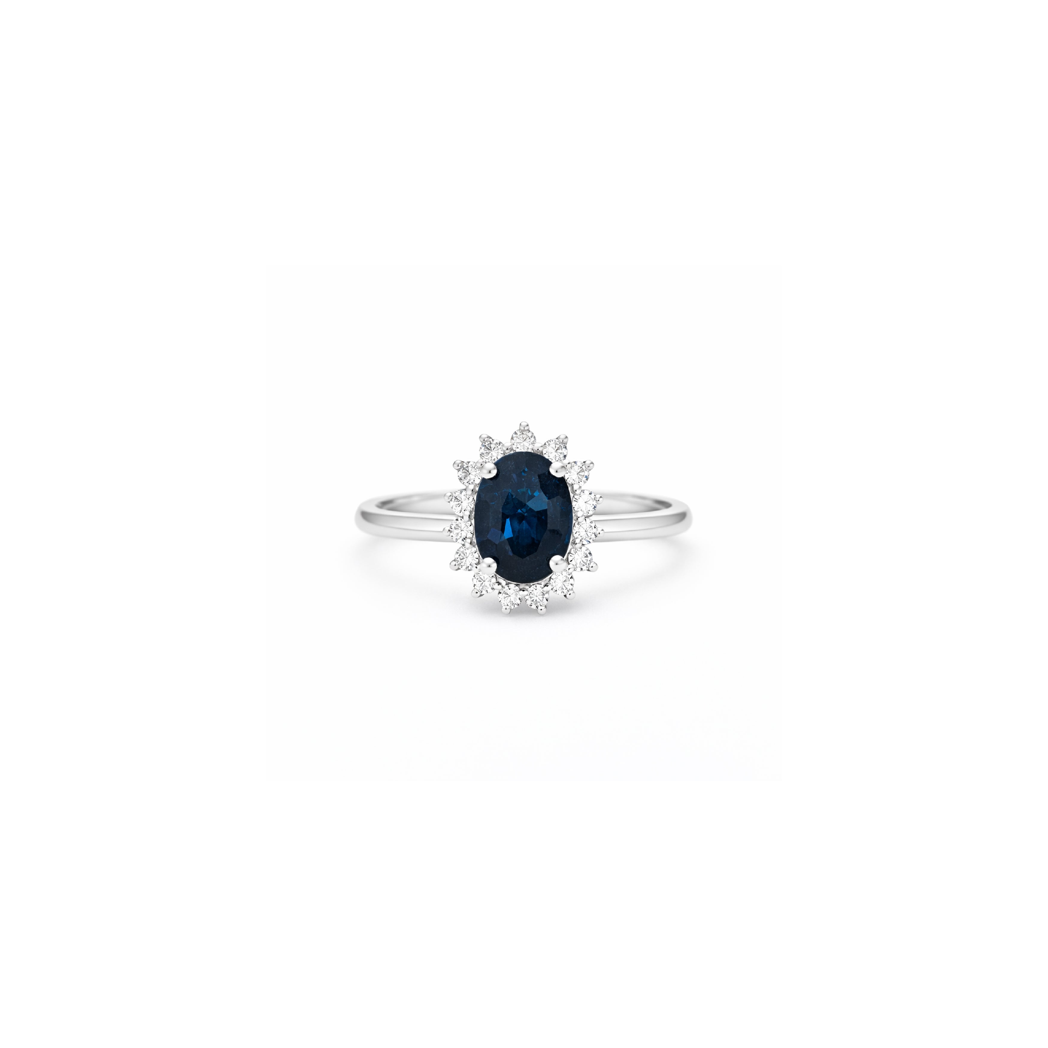Anillo Astro con Halo de Diamantes en Oro 14K
