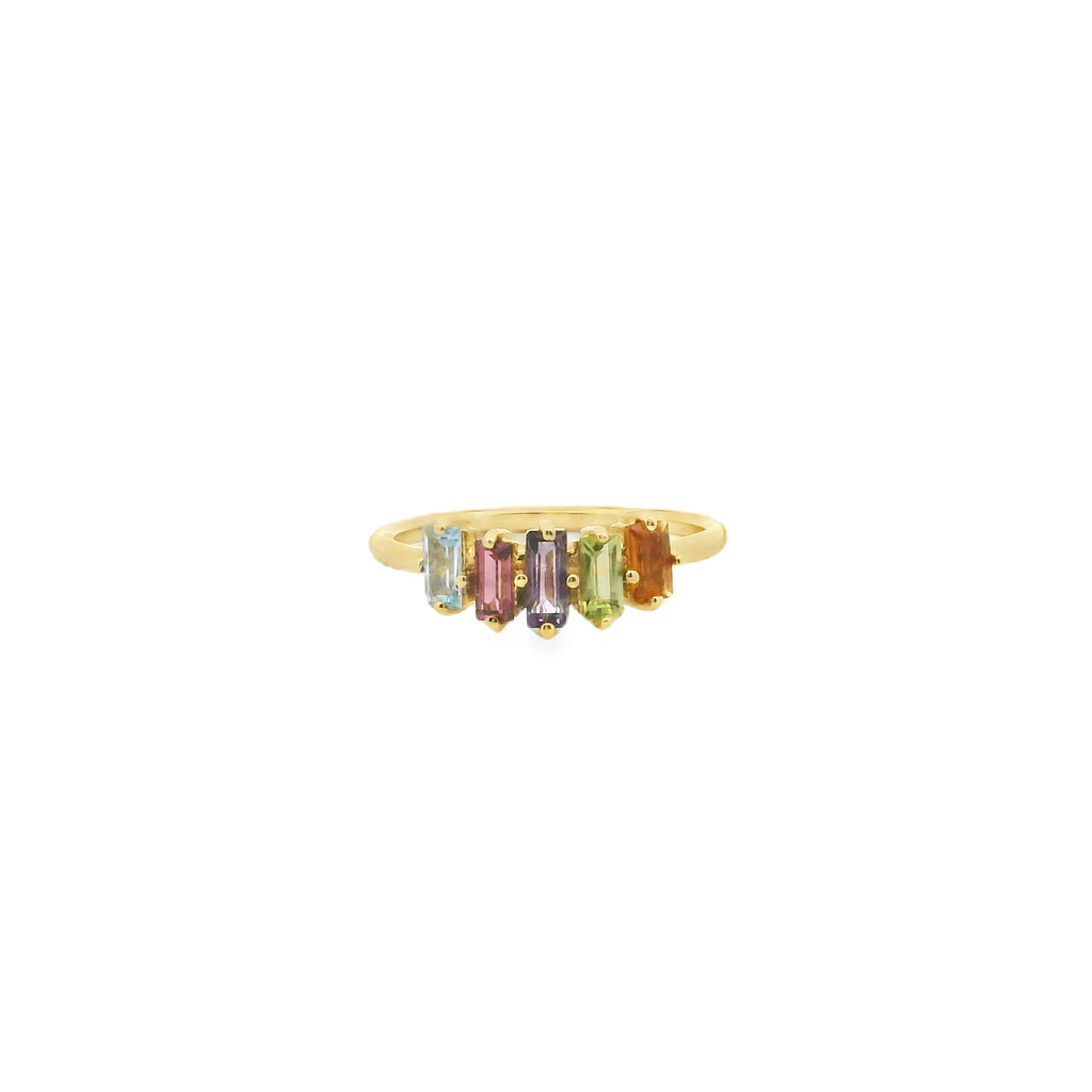 Anillo Buna con Piedras Baguette en Oro 14K