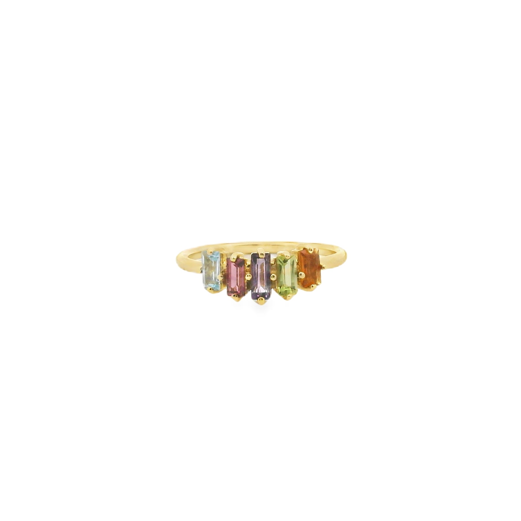 Anillo Buna con Piedras Baguette en Oro 14K