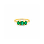 Anillo Canopus 3 Piedras Oro 14k