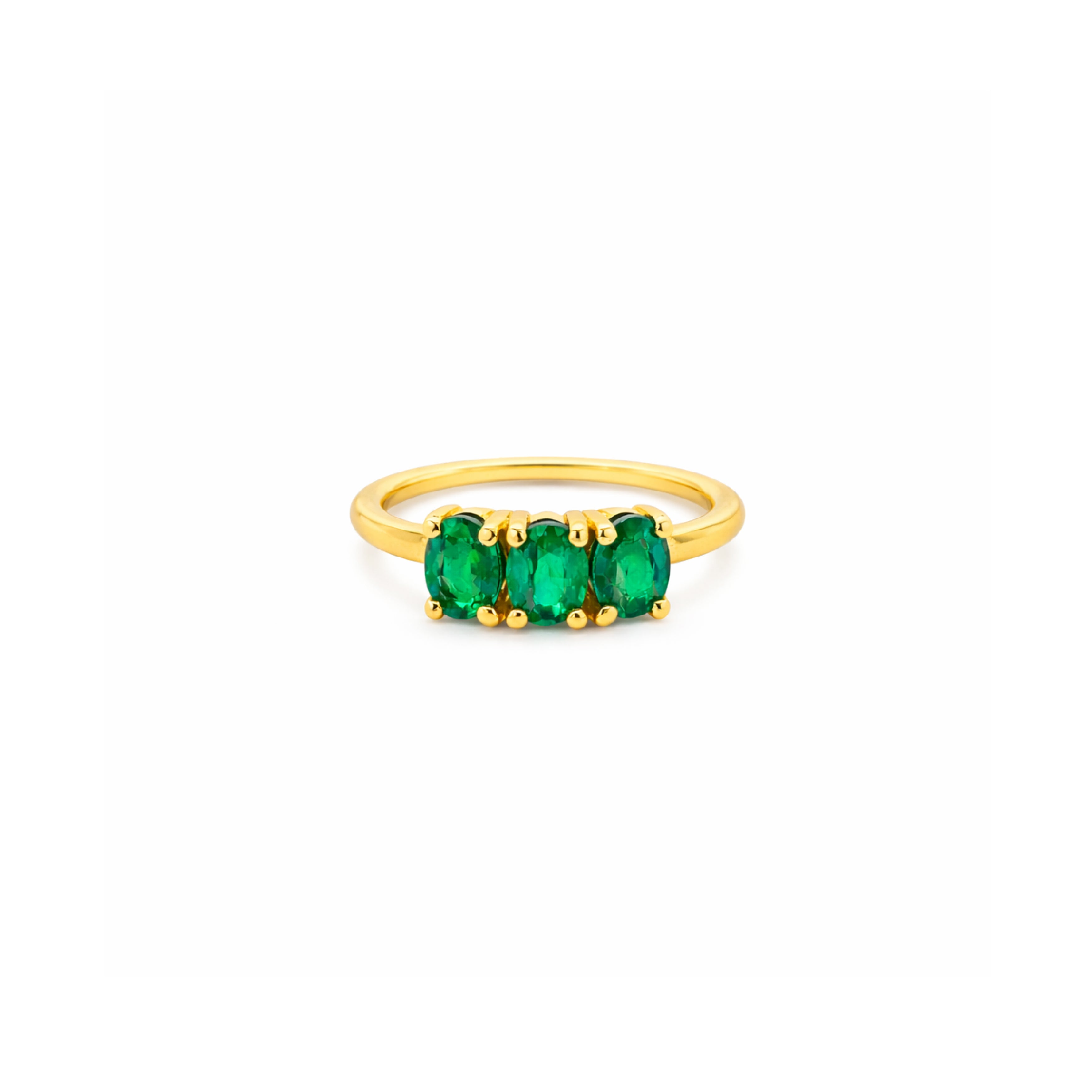 Anillo Canopus 3 Piedras Oro 14k