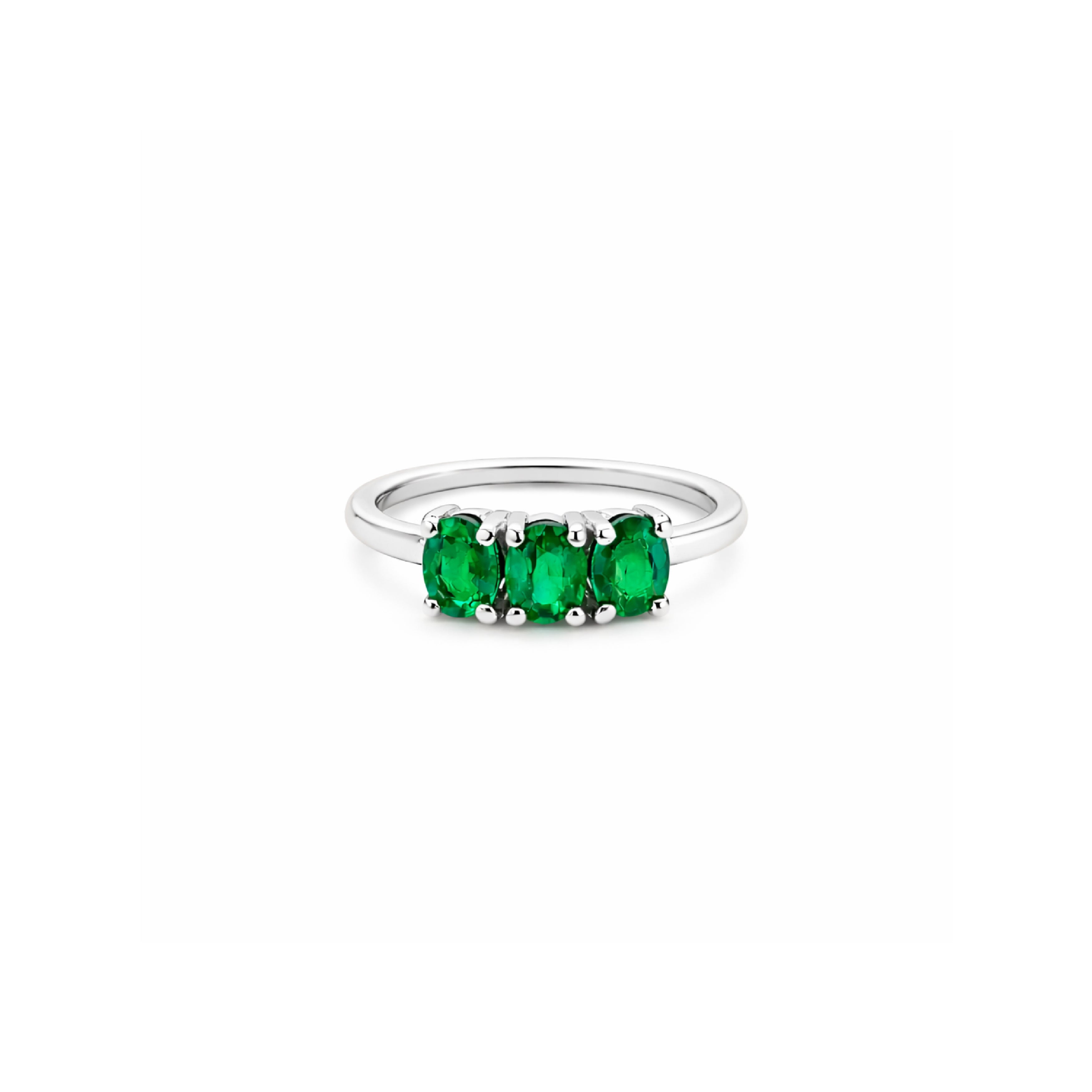 Anillo Canopus 3 Piedras Oro 14k