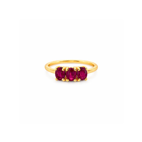 Anillo Canopus 3 Piedras Oro 14k