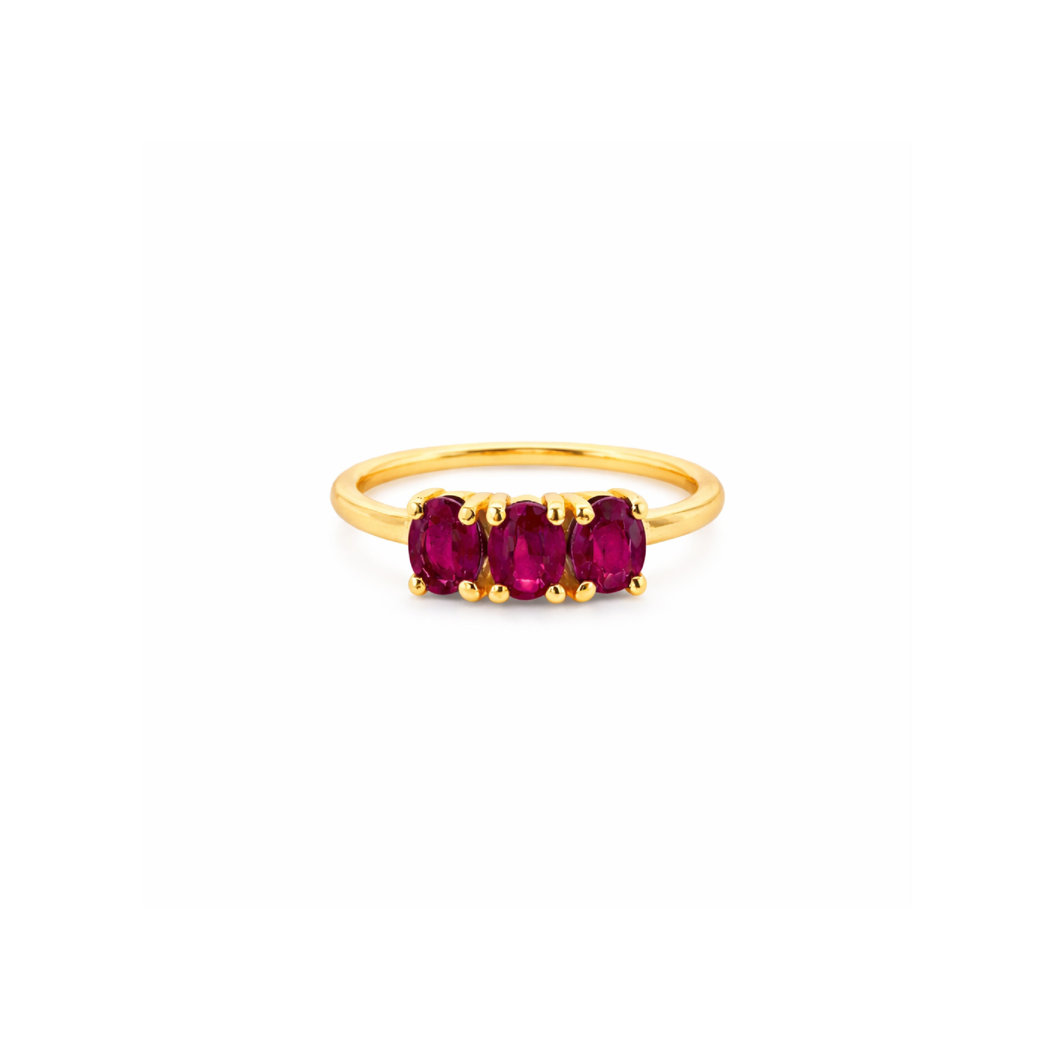 Anillo Canopus 3 Piedras Oro 14k