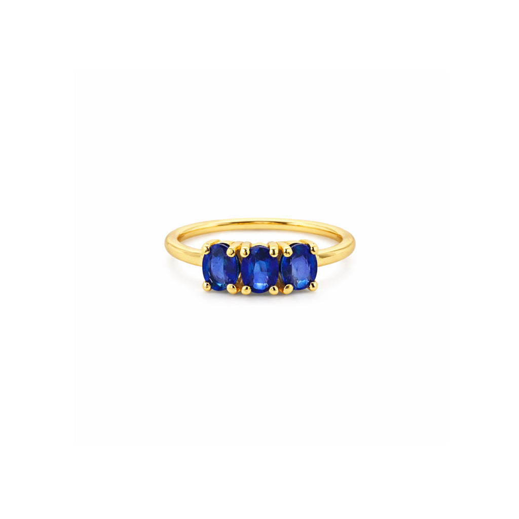Anillo Canopus 3 Piedras Oro 14k