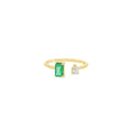 Anillo Capella Esmeralda y Diamante Oro 14K