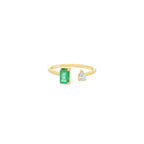 Anillo Capella Esmeralda y Diamante Oro 14K