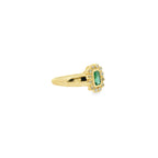 Anillo Vintage de Esmeralda con Diamantes en Oro Amarillo 14K