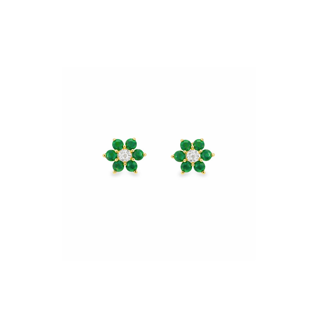 Elara · Aretes de Flor con Esmeralda, Zafiro o Rubí