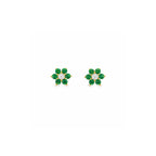 Elara · Aretes de Flor con Esmeralda, Zafiro o Rubí
