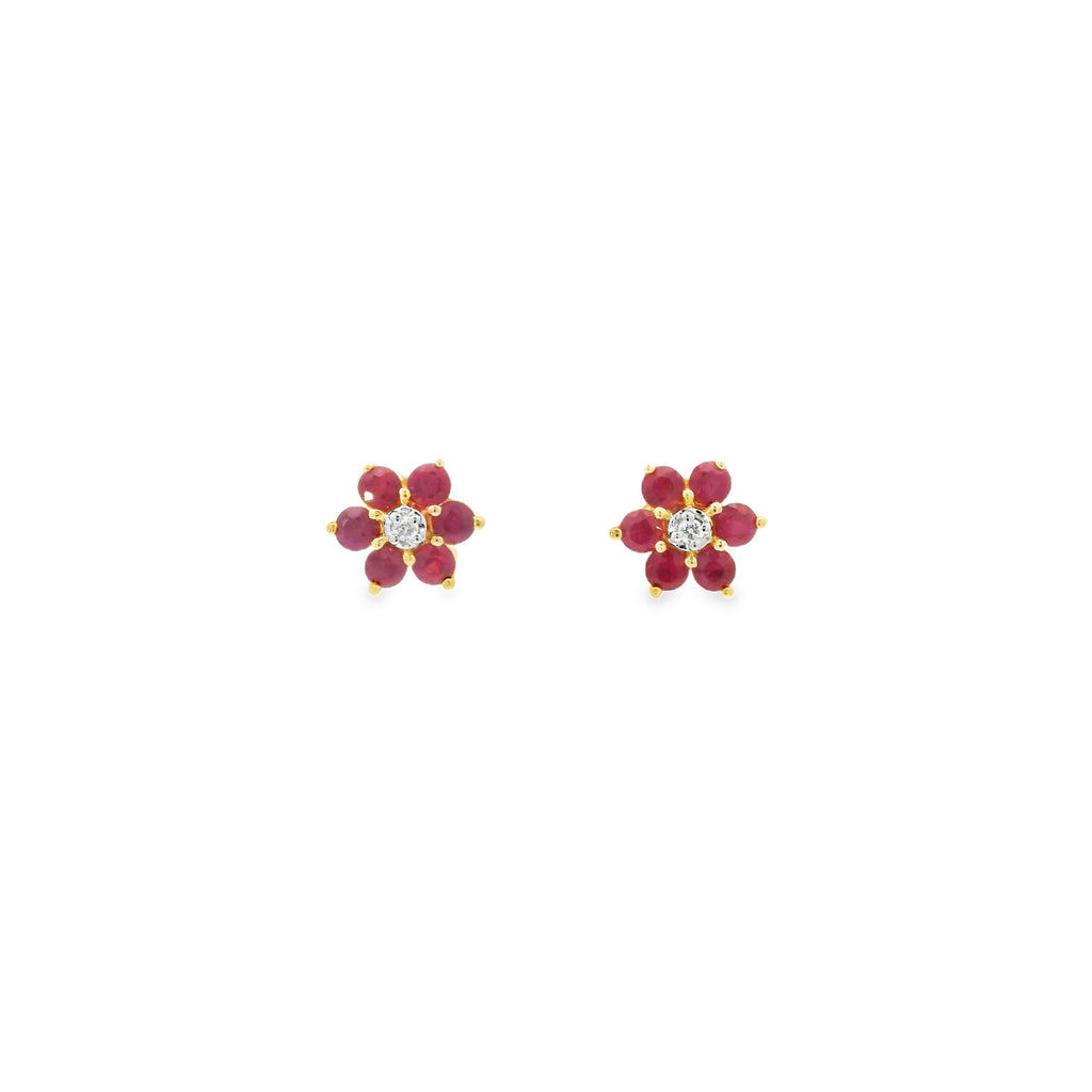 Elara · Aretes de Flor con Esmeralda, Zafiro o Rubí