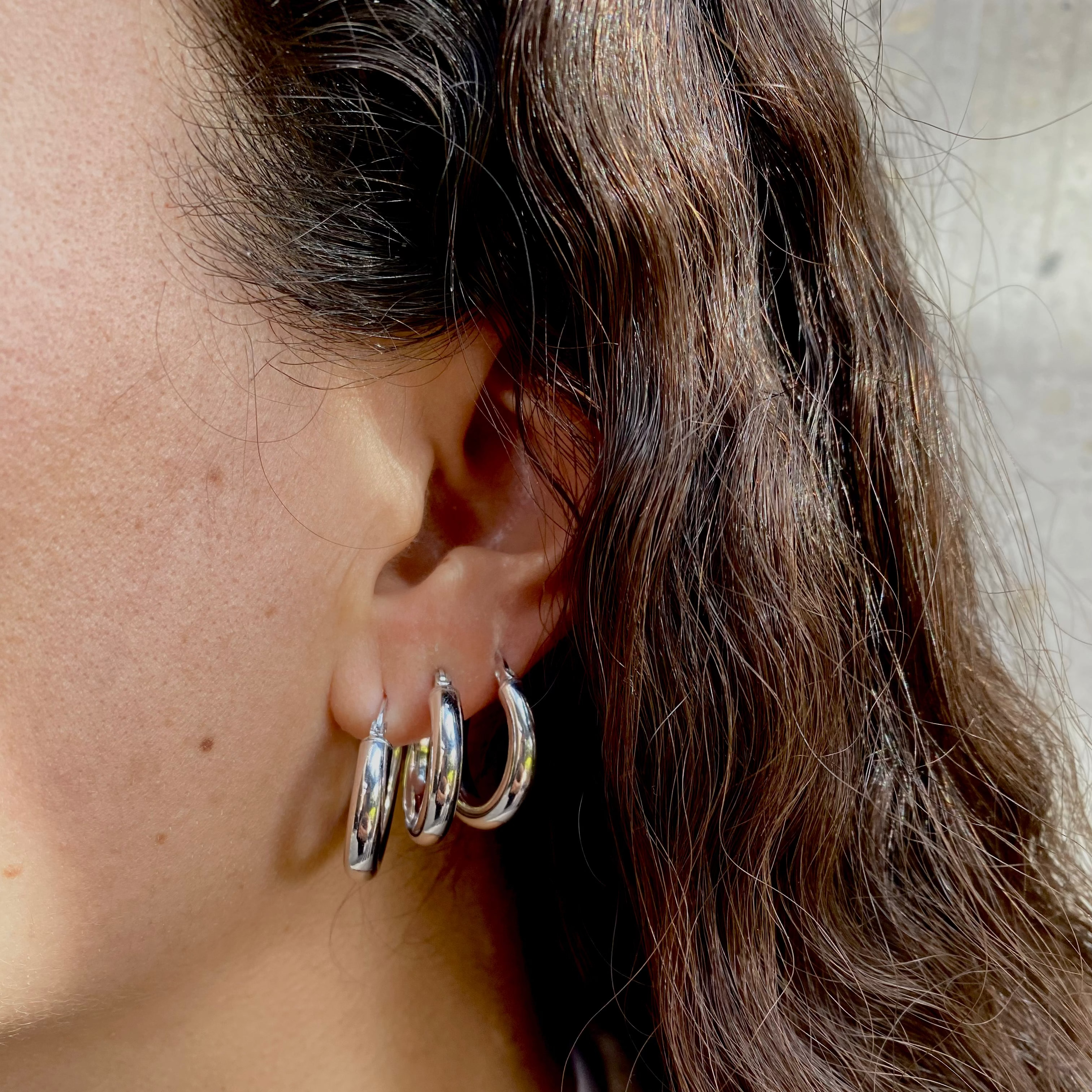 Hoops Chunky en Plata .925