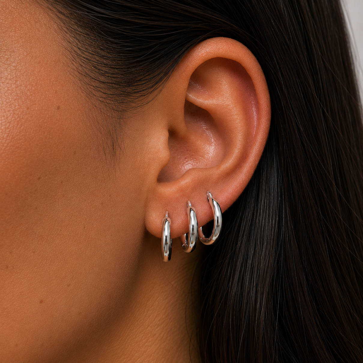 Hoops Chunky en Plata .925