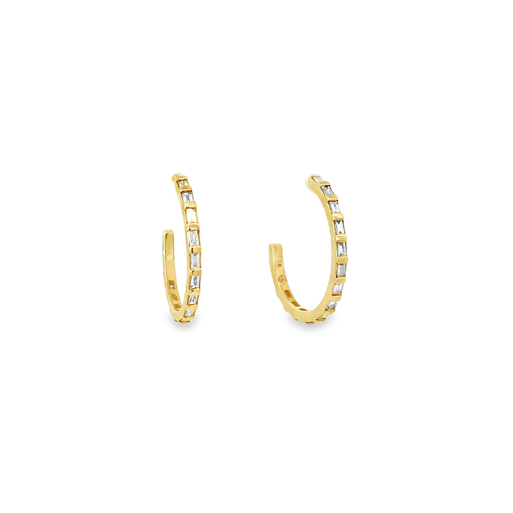 Arracadas de Diamantes Baguette en Oro 14k