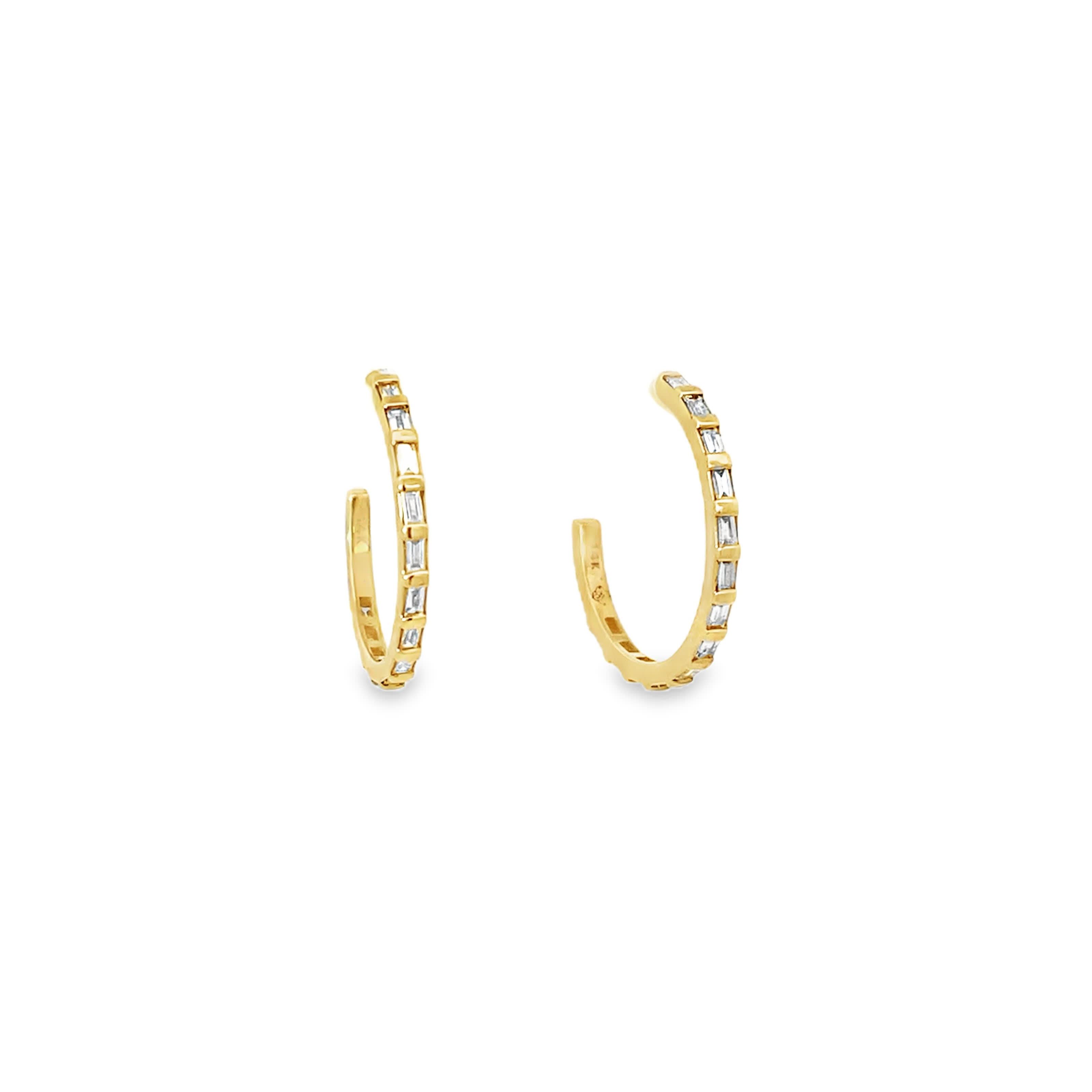 Arracadas de Diamantes Baguette en Oro 14k