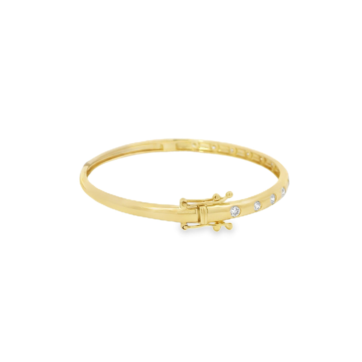 Pulsera Bangle de Diamantes con Bisel en Oro 14k