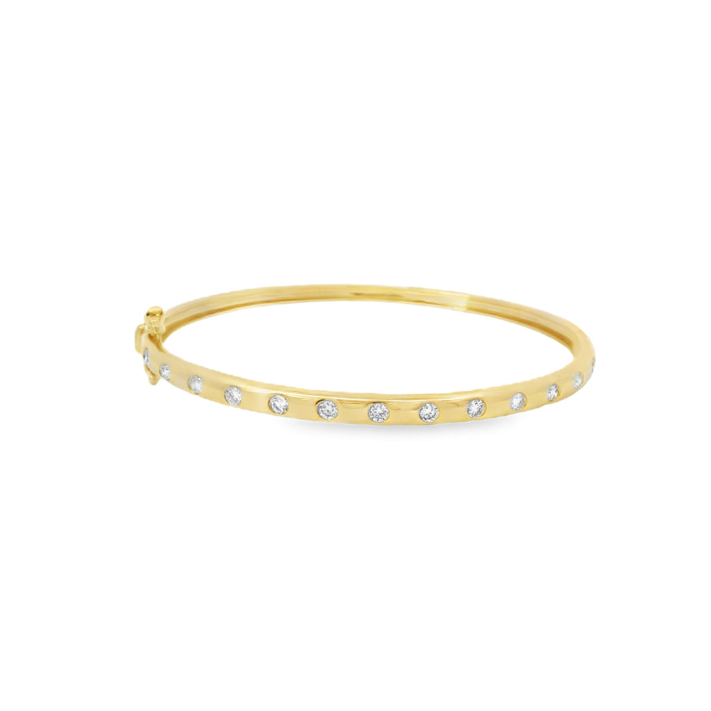Pulsera Bangle de Diamantes con Bisel en Oro 14k