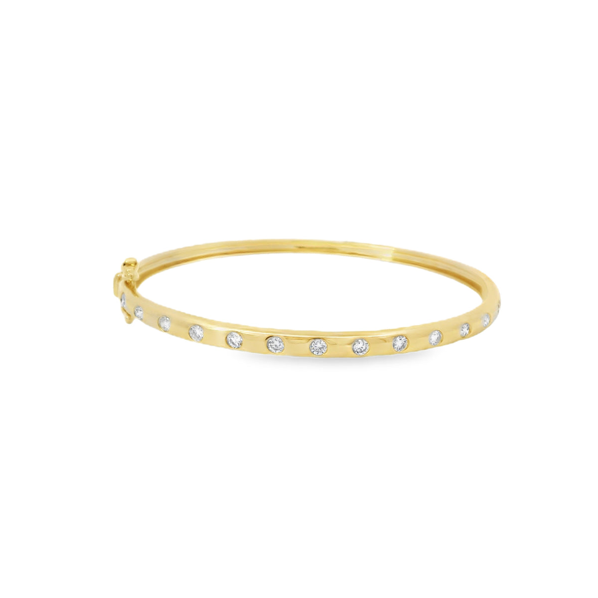 Pulsera Bangle de Diamantes con Bisel en Oro 14k