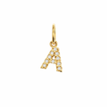 Dije Inicial con Diamantes en Oro 14K