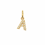 Dije Inicial con Diamantes en Oro 14K