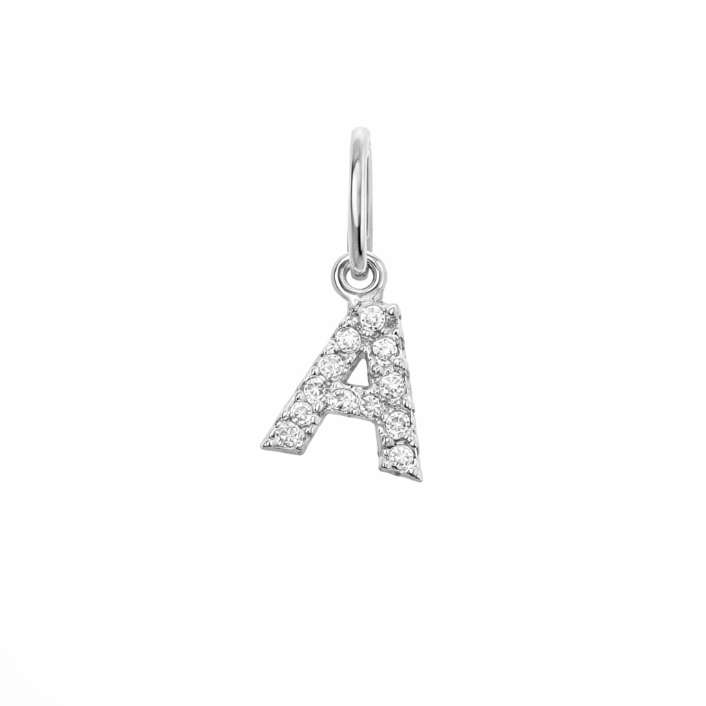 Dije Inicial con Diamantes en Oro 14K
