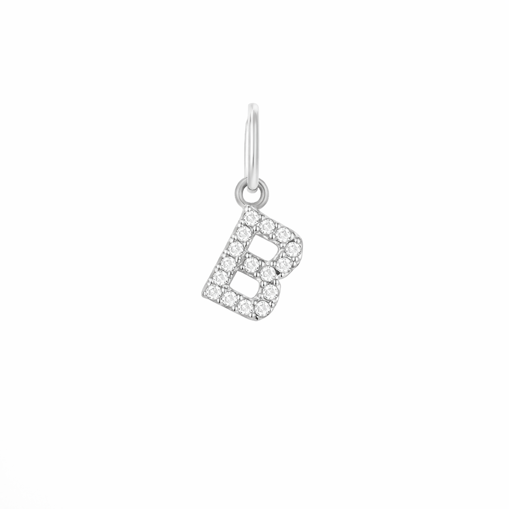 Dije Inicial con Diamantes en Oro 14K