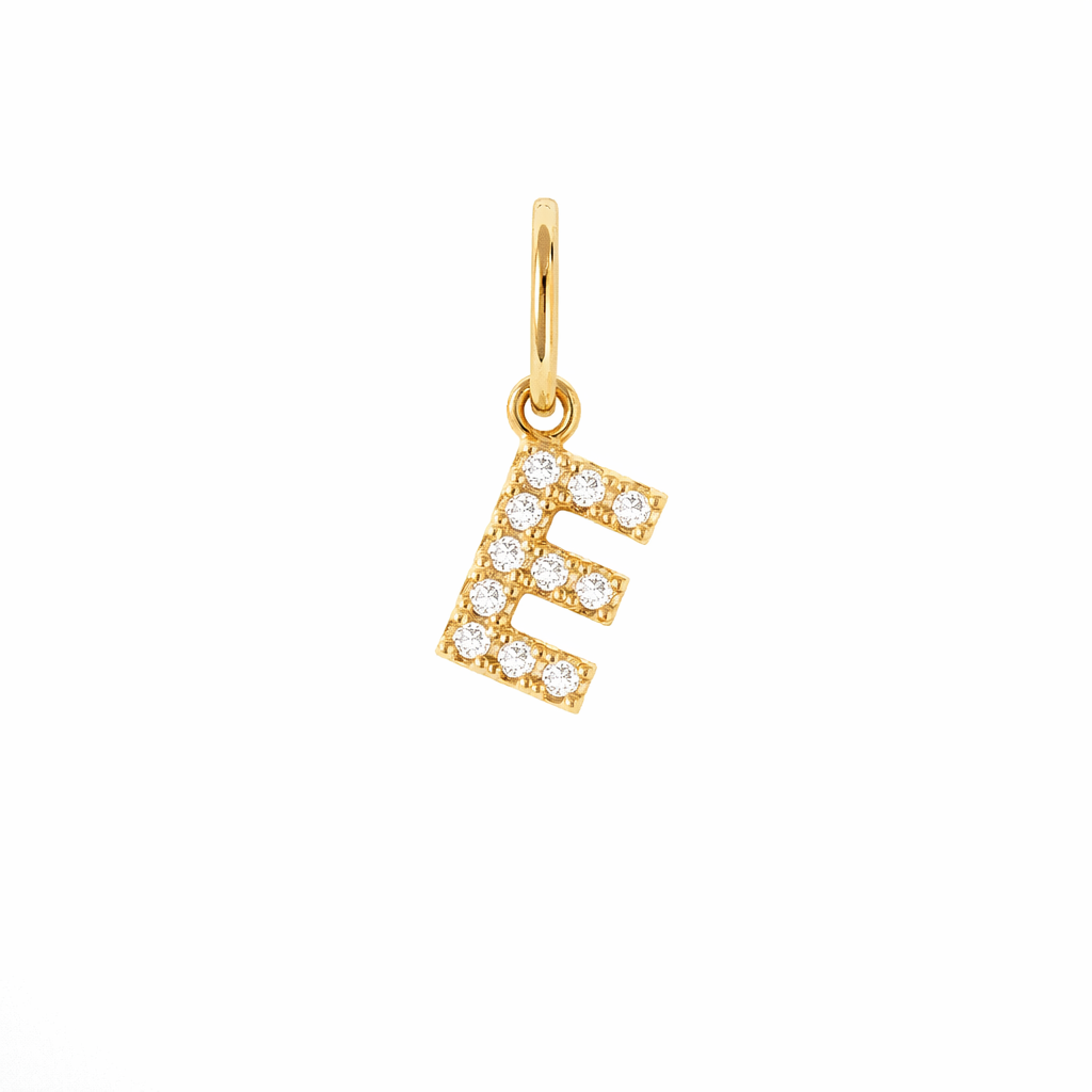 Dije Inicial con Diamantes en Oro 14K