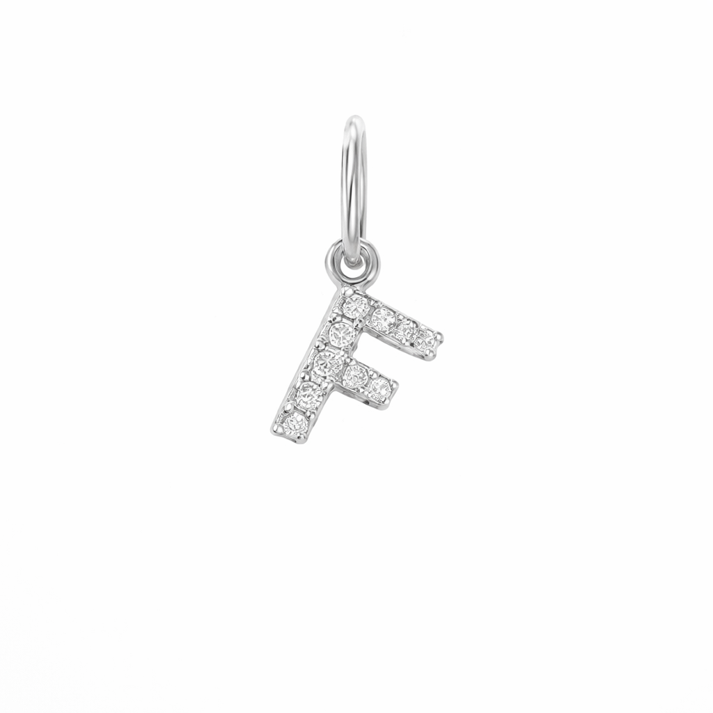 Dije Inicial con Diamantes en Oro 14K