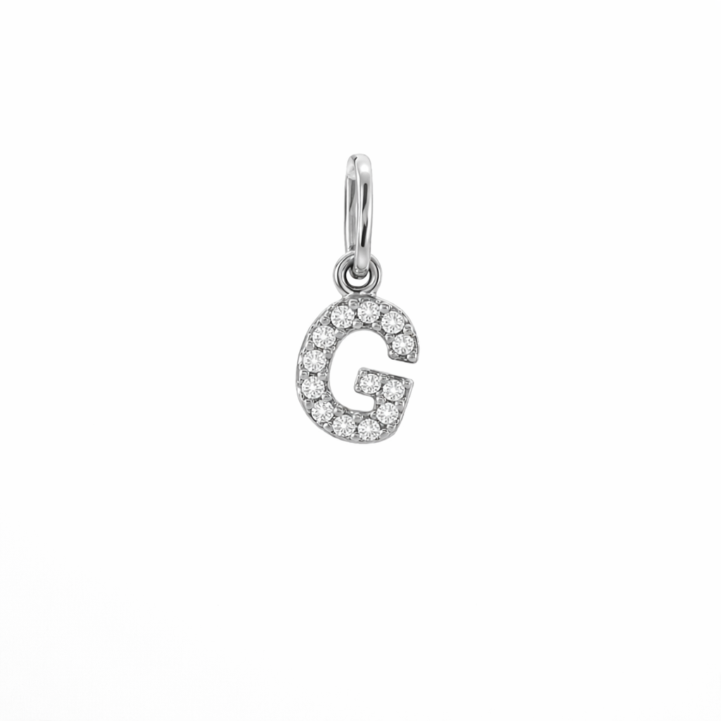 Dije Inicial con Diamantes en Oro 14K