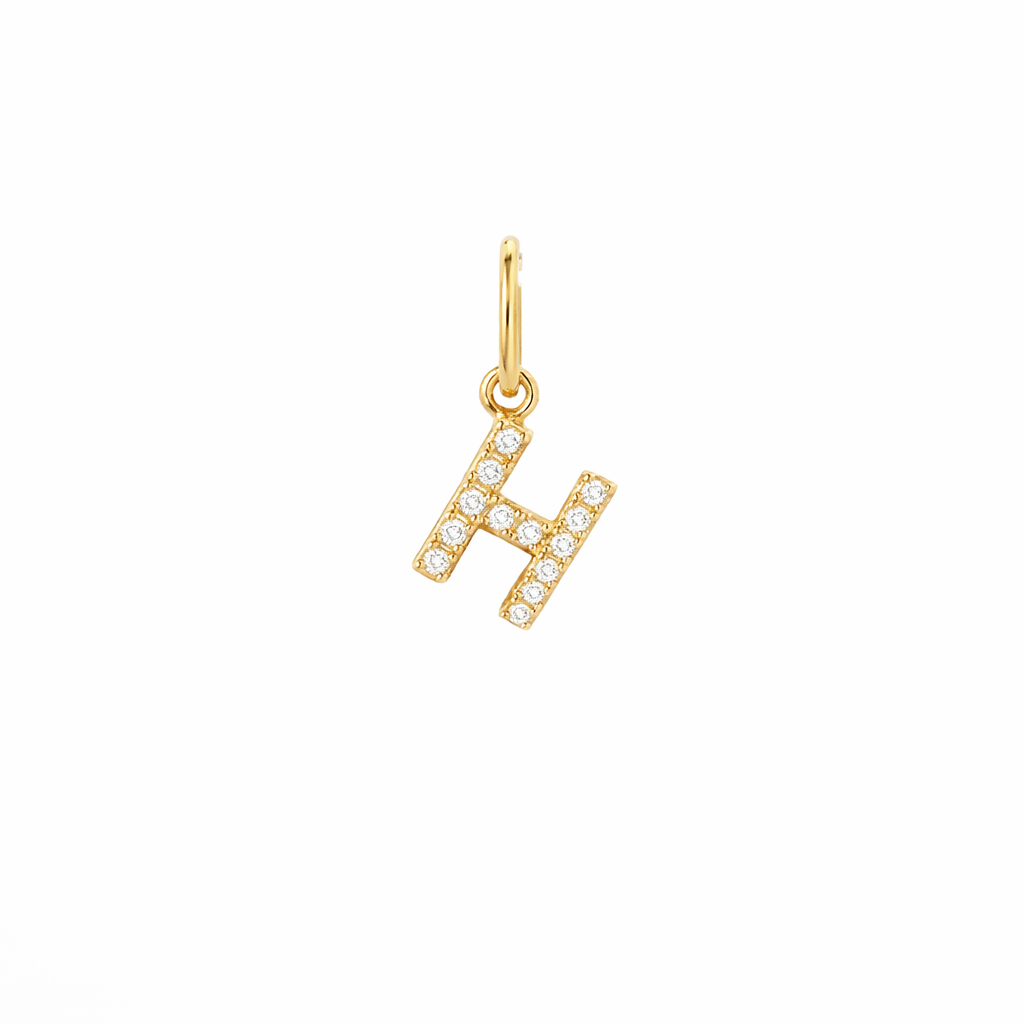 Dije Inicial con Diamantes en Oro 14K