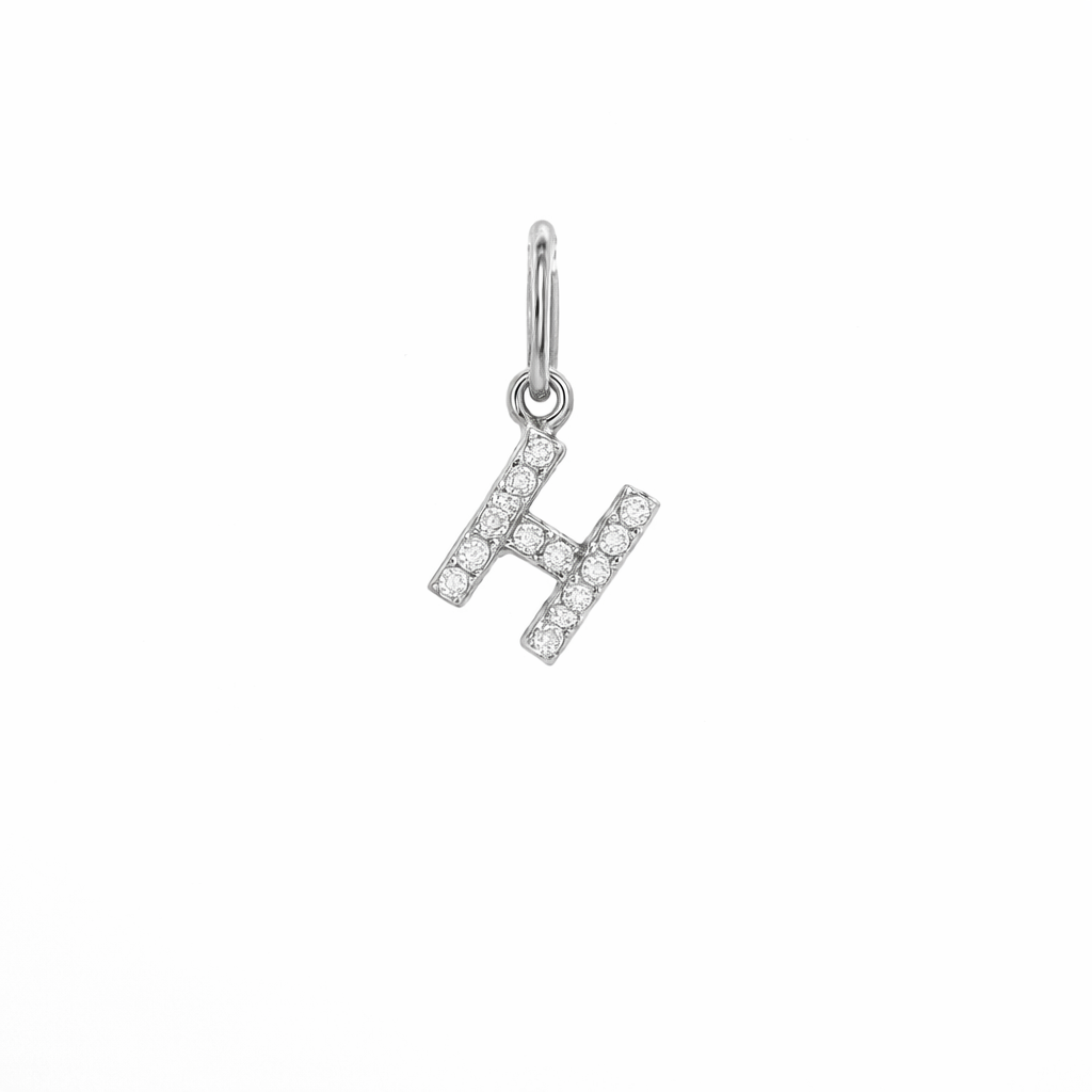 Dije Inicial con Diamantes en Oro 14K