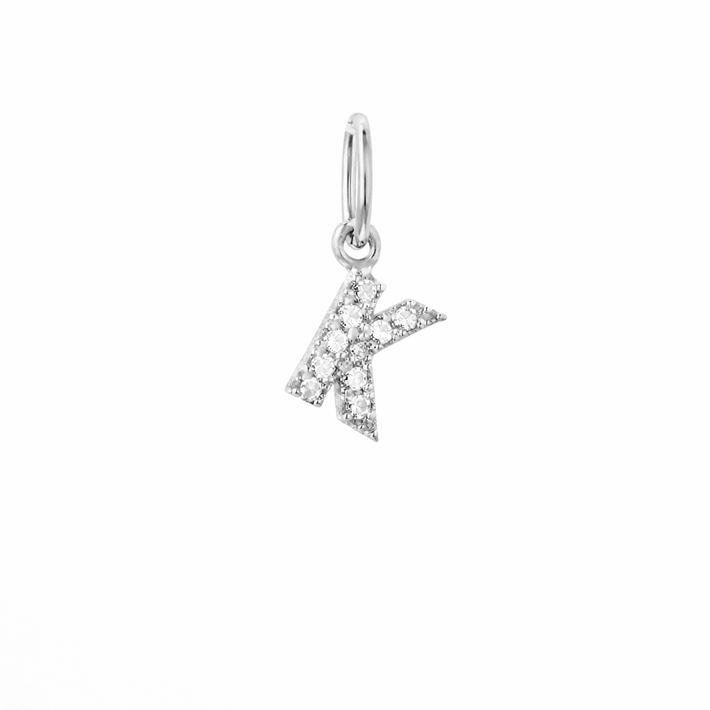 Dije Inicial con Diamantes en Oro 14K