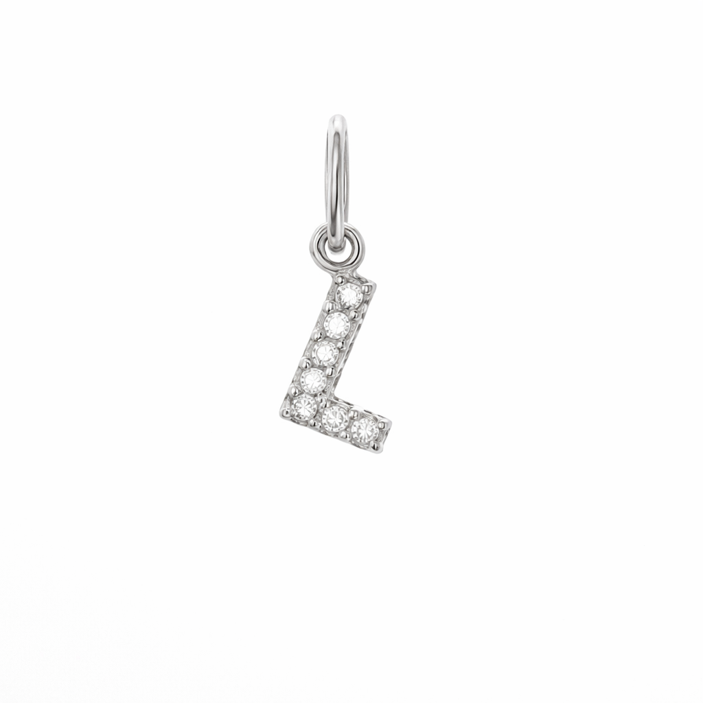 Dije Inicial con Diamantes en Oro 14K