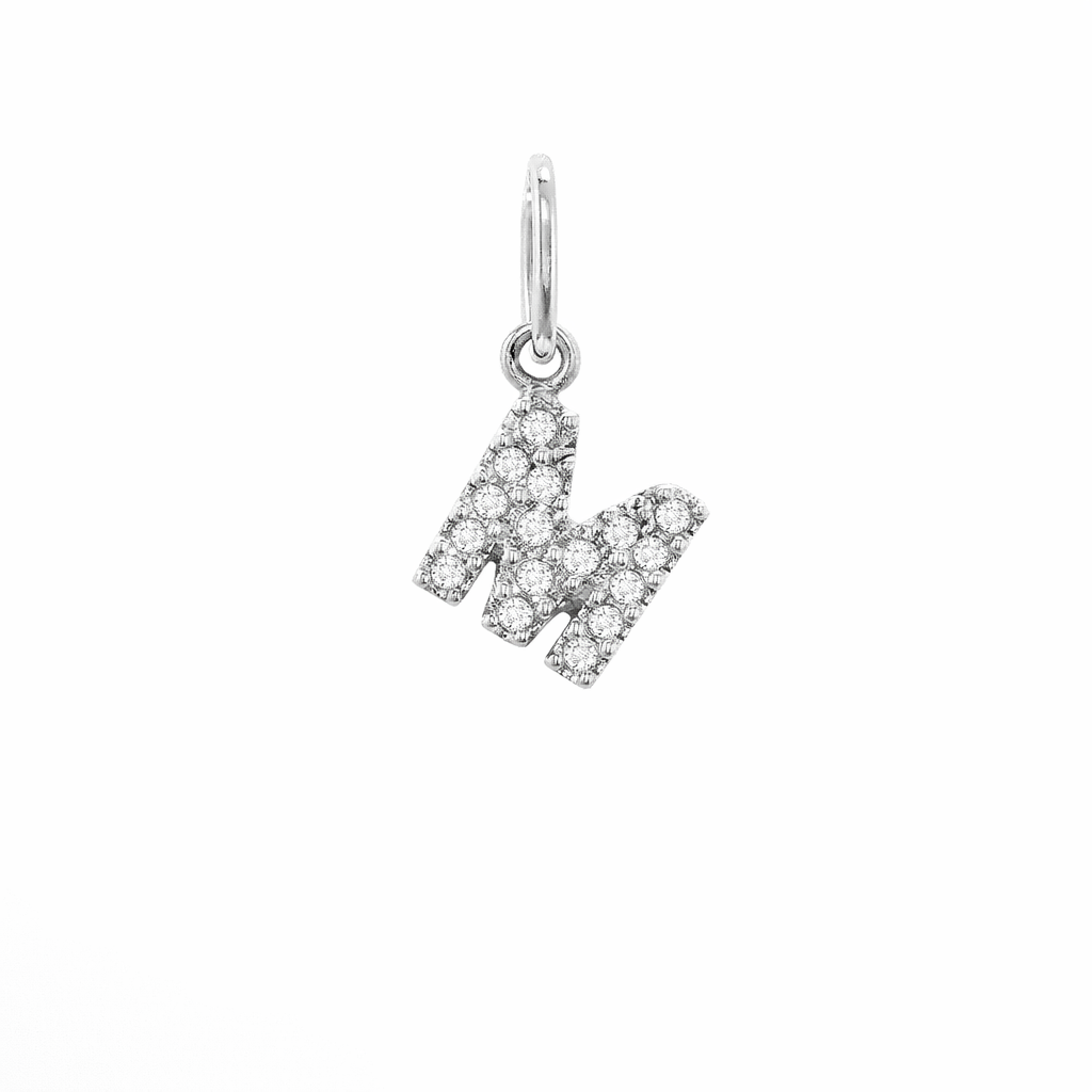 Dije Inicial con Diamantes en Oro 14K