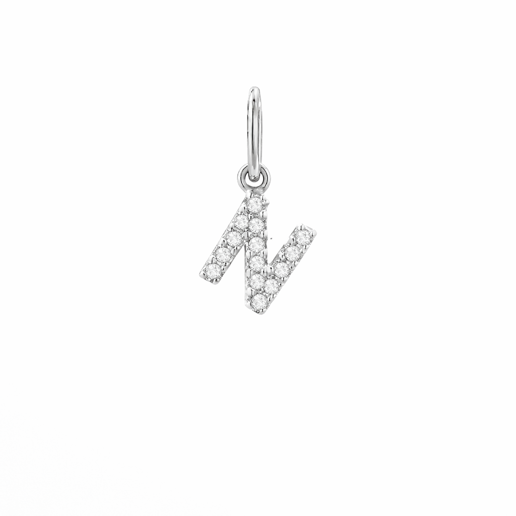 Dije Inicial con Diamantes en Oro 14K